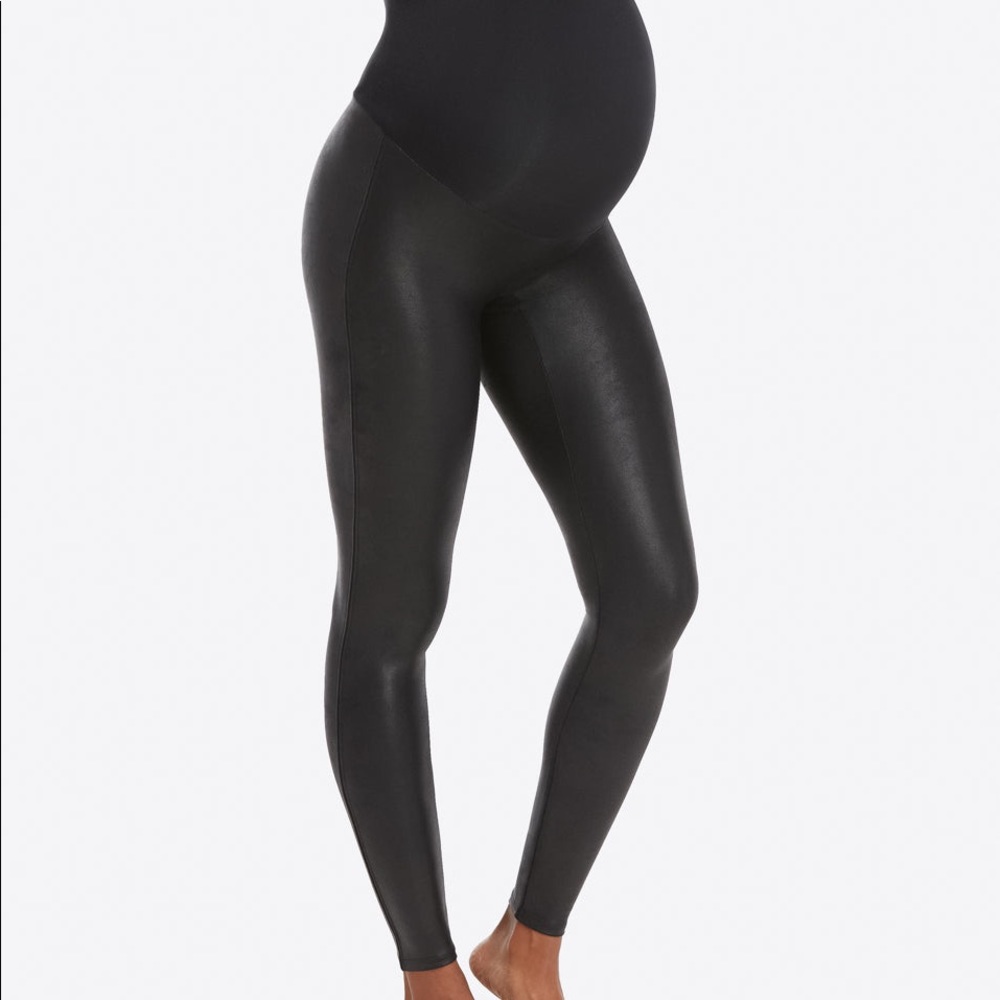 SPANX Faux Leather Maternity leggings, size medium
